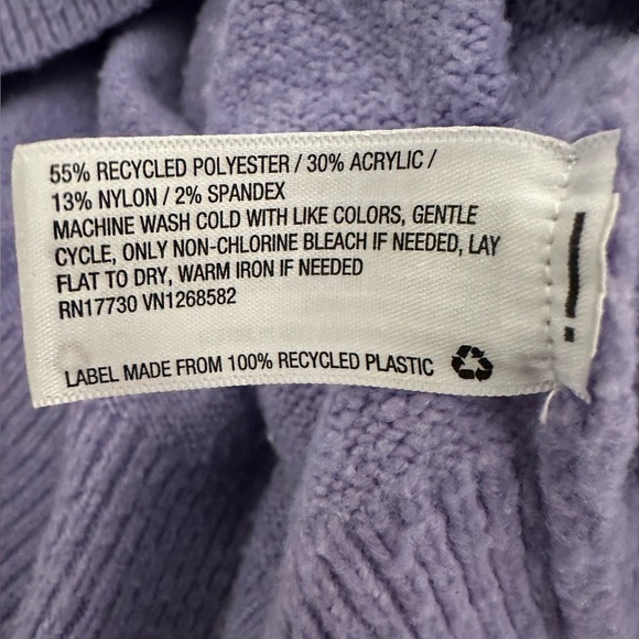 Wild Fable Purple Cable Knit Cropped Turtleneck Sweater, Women’s Size Medium - Picture 10 of 11